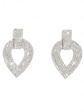 tanie Kolczyki damskie-Damskie błyszczące kolczyki w kształcie łezki z kryształkami – luksusowa biżuteria kryształowa na wieczorne, efektowne imprezy