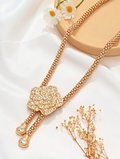 halpa Naisten kaulakoru-Naisten kullanvärinen kukkakorusetti kristalliyksityiskohdilla - elegantti kaulakoru, rannekoru &amp;korvakorut juhliin, häihin tai iltatilaisuuksiin