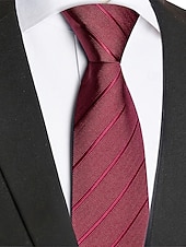 abordables Cravates et nœuds papillon pour hommes-Cravate de Noël en soie pour homme – matière polyester, motif rayé, disponible en plusieurs couleurs – idéale pour les fêtes de fin d'année, les événements formels et les tenues professionnelles.