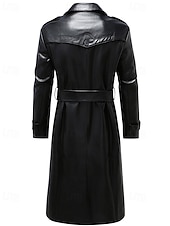 Χαμηλού Κόστους Ανδρική καμπαρντίνα-Ανδρικά Jeci Piele Μπουφάν Biker Μπουφάν μοτοσικλέτας Διακοπές Καθημερινά Αντιανεμικό Διατηρείτε Ζεστό Τσέπη Φθινόπωρο Χειμώνας Σκέτο Μοντέρνα Κλασσικό Πέτο Μακρύ Μαύρο Σακάκια