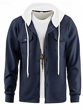 abordables Vestes Décontractées-Homme Veste Légère Veste Décontractée Veste à Capuche Extérieur Occasionnel Avec Poches Automne Hiver Bloc de Couleur Streetwear Quotidien À capuche Régulier Noir Blanche bleu marine Kaki Grise Veste