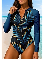 levne Rash guardy One Piece-Dámské Ochrana proti vyrážce Květiny UPF50+ Rychleschnoucí Lehká váha Dlouhý rukáv Bodýčko Triko na plavání Surfování Plážové Vodní sporty Léto