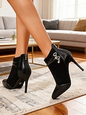  Női barna magas sarkú bokacsizma kulcstartó díszítéssel - elegáns sikkes stílus, tökéletes irodai viseletre, hivatalos alkalmakra és esti rendezvényekre
