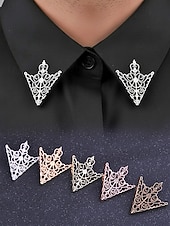 economico Cravatte e papillon da uomo-spilla con punte per colletto in lega da uomo: elegante design vintage con dettagli in cristallo, disponibile in più colori, perfetta per eventi formali e abbigliamento da lavoro