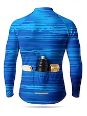 Χαμηλού Κόστους Ανδρικές φανέλες-Άντρες Φανέλα ποδηλασίας Ντάουνιλ Τζέρσεϋ Γεωμετρικό Αφηρημένο Χρώμα αντίθεσης Μακρυμάνικο Ποδήλατο Μπλουζάκι Αθλητική μπλούζα Ρούχα συμπίεσης με 3 πίσω τσέπες Ποδηλασία Βουνού Ποδηλασία Δρόμου