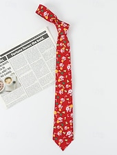 preiswerte Krawatten &amp;amp; Fliegen für Herren-Weihnachtskrawatte für Herren aus Polyester mit Weihnachtsmann-, Schneemann- und weihnachtlichen Motiven – festliche, verstellbare Fliege für Weihnachtsfeiern und festliche Anlässe