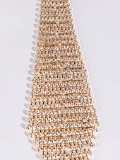 levne Dámský náhrdelník-Dámský náhrdelník s krystaly a kravatou - třpytivý kamínkový přívěsek na krk pro večerní večírky, formální události a okouzlující módní outfity