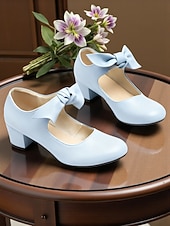 baratos Scarpins de salto bloco-Sapatos Mary Jane femininos vintage dos anos 1950 em couro sintético verde com detalhe de laço - estilo retrô elegante, perfeitos para eventos vitorianos e eduardianos e reuniões formais.
