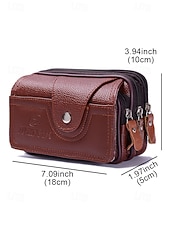 tanie Torby męskie-męski skórzany portfel na pasku – skóra naturalna, kolor czarno-brązowy, modny i praktyczny design do codziennego użytku