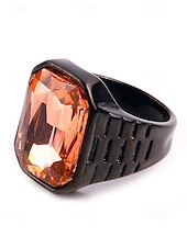 abordables Joyas para hombres-Anillo de titanio para hombre con gema grande de color – disponible en varios colores, diseño elegante para ocasiones informales y formales