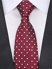 billiga Herrslipsar &amp;amp; flugor-herrslips i polyester, prickigt mönster, flera färger, perfekt för jul och formella tillfällen