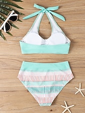 economico Tankini-Per donna Costumi da bagno Due pezzi Birichino Costume da bagno Senza schiena Vacanza Abbigliamento da Spiaggia Floreale All'americana Senza Maniche Costumi da bagno