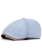 baratos Chapéus Masculinos-Boné masculino de algodão jeans - estilo clássico vintage, respirável e confortável, ideal para uso casual e atividades ao ar livre.