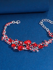 levne Svatba ACC-Dámský náramek s křišťálovými kamínky - třpytivý stříbrný nastavitelný náramek na večírky, svatby a večerní příležitosti na konci roku