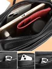 economico Borselli da uomo-borsa a tracolla da uomo in vera pelle – borsa a tracolla nera e marrone con più tasche con cerniera, elegante e resistente per il lavoro e le uscite informali