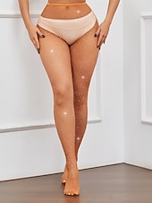 levne Příslušenství a další-dámský šev na zádech vysoký pas punčochové kalhoty třpytivé štrasové síťky party štrasové síťované punčochy disco club party