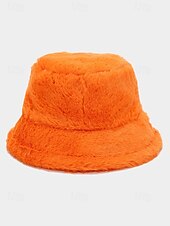 economico Cappelli da donna-Cappello da pescatore natalizio da donna in pelliccia sintetica, morbido e accogliente, disponibile in più colori: regalo perfetto per le feste