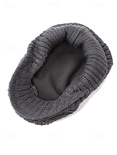 baratos Chapéus Masculinos-Gorro de tricô masculino – forrado com lã para maior aquecimento, diversas cores, design elegante em tricô trançado para atividades ao ar livre no inverno.