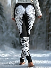 preiswerte -Damen Leggings Gemütliche Leggings Urlaub Vintage Ethno-Stil Volle Länge Hohe Taille Grafik Drucken Bequem Hohe Elastizität Lässig Täglich Urlaub Navy-Blau Dunkellila Schwarz Olive Frühling Herbst