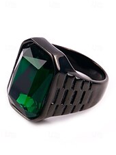 abordables Joyas para hombres-Anillo de titanio para hombre con gema grande de color – disponible en varios colores, diseño elegante para ocasiones informales y formales
