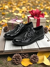 economico Scarpe oxford da donna-scarpe oxford da donna con motivo coccodrillo verde – classiche scarpe eleganti con lacci per occasioni formali, di lavoro e di festa