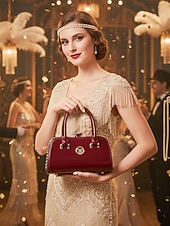 economico Borsette e borse tote-elegante borsa da sera da donna in pelle verniciata, decorata con cristalli, disponibile in rosso e blu navy, perfetta per feste formali e celebrazioni festive