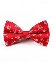Χαμηλού Κόστους Ανδρικές γραβάτες &amp;amp; παπιγιόν-Χριστουγεννιάτικο παπιγιόν από πολυεστέρα για άνδρες με σχέδια χιονονιφάδας και δέντρου για χριστουγεννιάτικα πάρτι, κόκκινες, πράσινες και μπλε σκούρες επιλογές