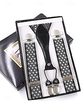 Недорогие Свадьба ACC-мужские рождественские подтяжки – эластичная ткань с разнообразными узорами, регулируемые и стильные, идеально подходят для праздничных вечеринок и официальных мероприятий