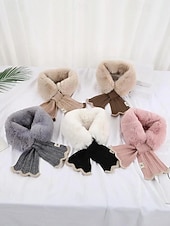 preiswerte Schals für Damen-Weihnachtsschal aus Kunstpelz für Damen – weich und kuschelig, in verschiedenen Farben erhältlich, stilvolles Winteraccessoire für Weihnachtsfeiern, Veranstaltungen im Freien und kaltes Wetter