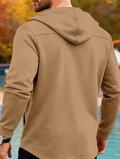 economico Giubbotti e cappotti da uomo-Per uomo Giacca Leggera Giacca Casual Giacca con Cappuccio All'aperto Quotidiano Doppiopetto Primavera Autunno Semplice Streetwear Quotidiano Con Cappuccio Regolare Blu Nero Verde chiaro Rosso Cachi