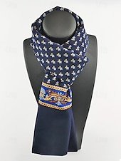 ieftine Cravate și papion pentru bărbați-Eșarfă bărbătească din poliester cu imprimeu floral paisley – design elegant, opțiuni multiple de culoare pentru ocazii formale și casual