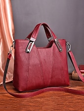 billiga Hand- och toteväskor-Handväska i konstläder för kvinnor – finns i flera färger, mångsidig design med flera bäralternativ, perfekt för både vardag och vardag.