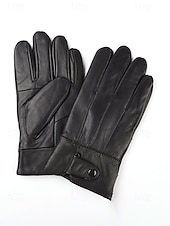 halpa Miesten käsineet-Miesten lampaannahkakäsineet - vedenpitävät, fleecevuoratut lämpimänä, tyylikkäät ja käytännölliset talviulkona käytettäväksi