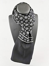 ieftine Cravate și papion pentru bărbați-Eșarfă bărbătească din poliester cu imprimeu floral paisley – design elegant, opțiuni multiple de culoare pentru ocazii formale și casual