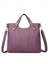 billiga Hand- och toteväskor-Handväska i konstläder för kvinnor – finns i flera färger, mångsidig design med flera bäralternativ, perfekt för både vardag och vardag.