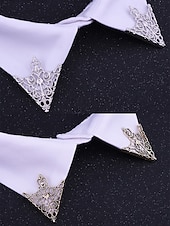 economico Cravatte e papillon da uomo-spilla con punte per colletto in lega da uomo: elegante design vintage con dettagli in cristallo, disponibile in più colori, perfetta per eventi formali e abbigliamento da lavoro