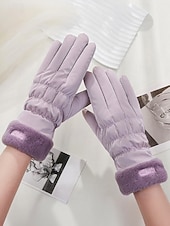 levne Dámské rukavice-Dámské nepromokavé nylonové rukavice s dotykovou obrazovkou, vícebarevné, měkké a teplé, ideální pro zimní a outdoorové aktivity