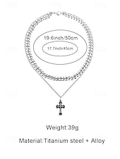 halpa Miesten korut-Miesten titaaniteräksestä valmistettu ketjukaulakoru ristiriipuksella – kestävä ja tyylikäs muotoilu arkeen ja erityistilaisuuksiin