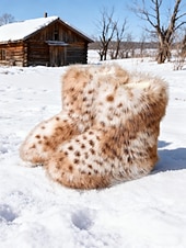 cheap Cowboy &amp; Western Boots-Women&#039;s Leopard Print Faux Fur Snow Boots - Cozy Winter Booties with Soft Faux Fur Lining, Stylish and Warm for Cold Weather and Outdoor Activities