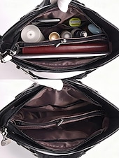 billiga Hand- och toteväskor-Handväska i konstläder för kvinnor – finns i flera färger, mångsidig design med flera bäralternativ, perfekt för både vardag och vardag.