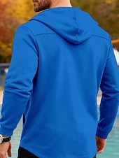 economico Giubbotti e cappotti da uomo-Per uomo Giacca Leggera Giacca Casual Giacca con Cappuccio All'aperto Quotidiano Doppiopetto Primavera Autunno Semplice Streetwear Quotidiano Con Cappuccio Regolare Blu Nero Verde chiaro Rosso Cachi