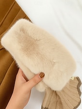 preiswerte Schals für Damen-Weihnachtsschal aus Kunstpelz für Damen – weich und kuschelig, in verschiedenen Farben erhältlich, stilvolles Winteraccessoire für Weihnachtsfeiern, Veranstaltungen im Freien und kaltes Wetter