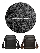 economico Borselli da uomo-borsa a tracolla da uomo in vera pelle – borsa a tracolla nera e marrone con più tasche con cerniera, elegante e resistente per il lavoro e le uscite informali