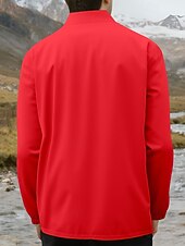 abordables chaqueta deportiva-Hombre Chaqueta al aire libre Chaqueta para senderismo Vacaciones Diario Resistente al Viento Mantiene abrigado Bolsillo Otoño Invierno Plano Moda Clásico Escote Chino Regular Amarillo Claro Negro