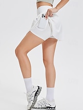  Dames Effen Casual rok Tennisrok Sportrok UV-Bescherming Sneldrogend Elastisch Ademend Tennis Sportschoenen Hardlopen Kleding Onderlichaam Wit Rood Tenniskleding