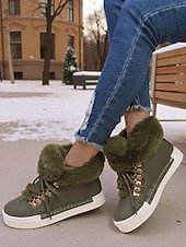 Недорогие Женские кроссовки-женские красные кеды из искусственного меха — тёплая зимняя обувь на шнуровке с мягкой подкладкой, повседневная рождественская обувь для отдыха на природе и уличного стиля