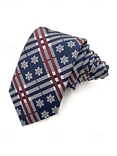 זול עניבות ועניבות פרפר לגברים-עניבות חג המולד לגברים, דוגמאות חגיגיות, משבצות אדומות וירוקות, פתיתי שלג, מוכנות למתנה, עיצובים רבים למסיבות חג המולד וללבוש משרדי