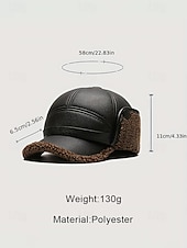 preiswerte Herrenhüte-Wintermütze für Herren aus Kunstleder – isoliert mit flauschigen Fellohren, stylischer Fliegerstil, ideal für kaltes Wetter und Outdoor-Aktivitäten.
