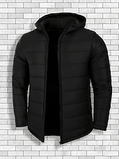 economico Piumini e parka da uomo-Per uomo Cappotto Invernale Giacca imbottita Giacca Imbottita Tasca Poliestere Vacanza Abbigliamento quotidiano Data Regolare Moda Casual Confortevole Calore Termico Autunno Inverno Colore Solido