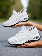 billige Sneakers til kvinner-damerosa luftpolstrede atletiske joggesko – lette løpesko for aktive kvinner, treningsstudio, utendørs trening og daglige turer